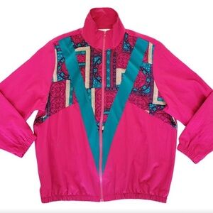 Vibrant Pink and Teal Women's Jacket XL super fun jacket for parties going out